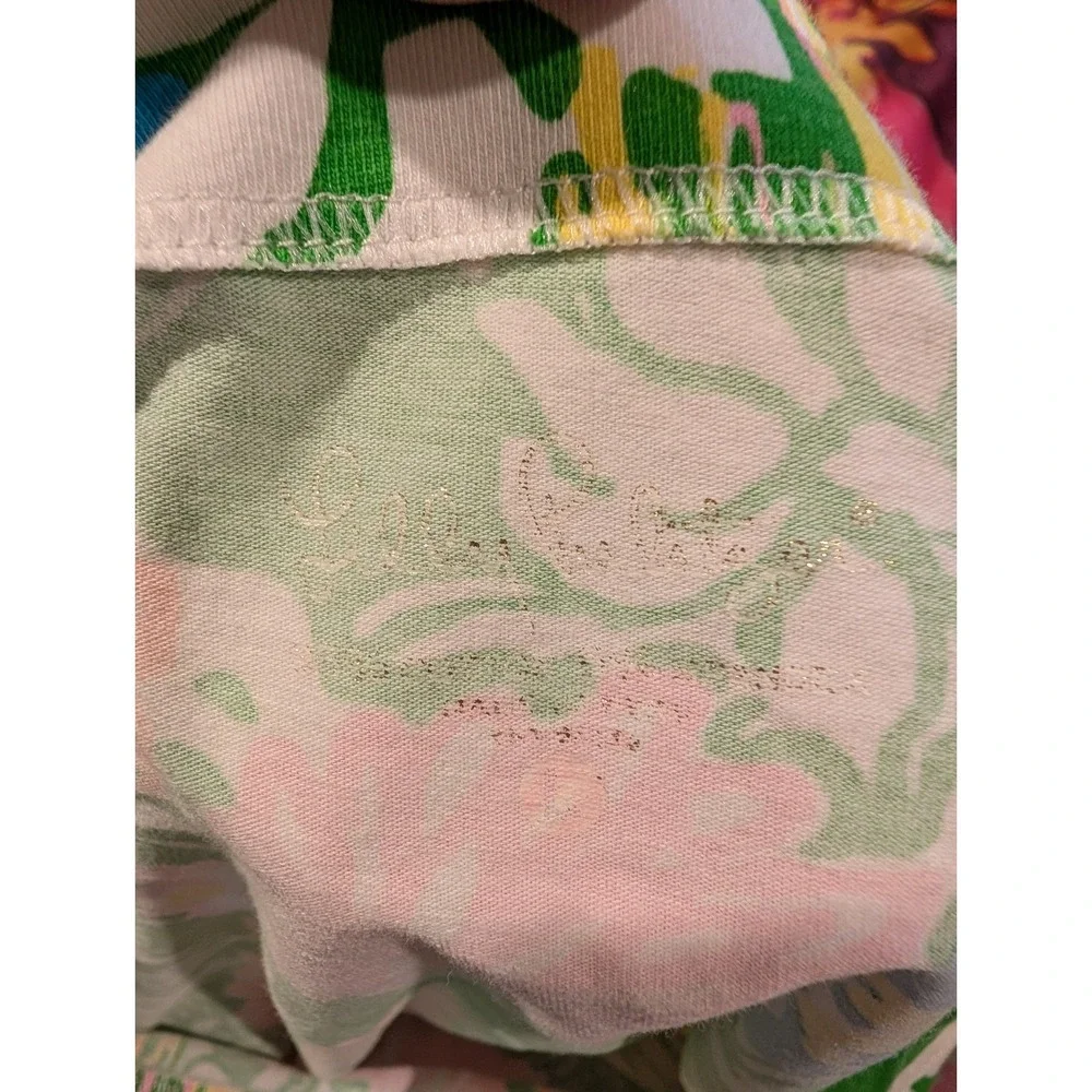 Lilly Pulitzer Boatneck Top Hibiscus Stroll Floral 3/4 Sleeve Knit - Size L - Picture 6 of 6